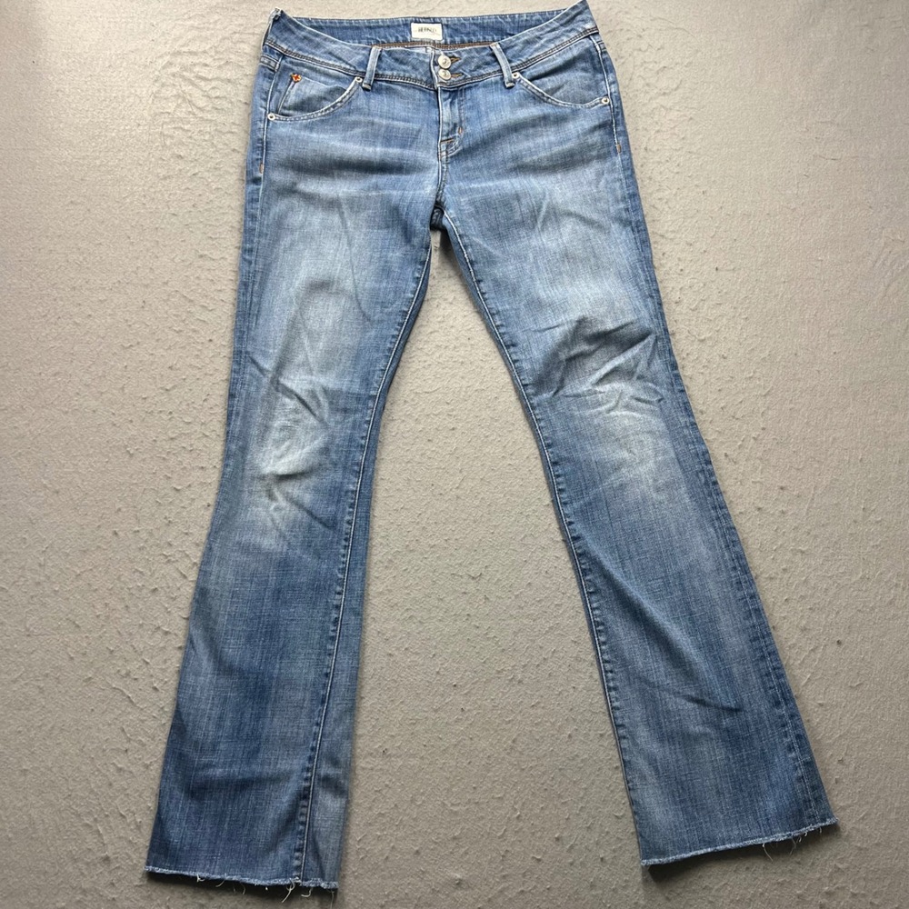 Hudson Jeans Womens 28 Blue Bootcut‎ Raw Hem Flap Pocket Denim Made in USA 1990